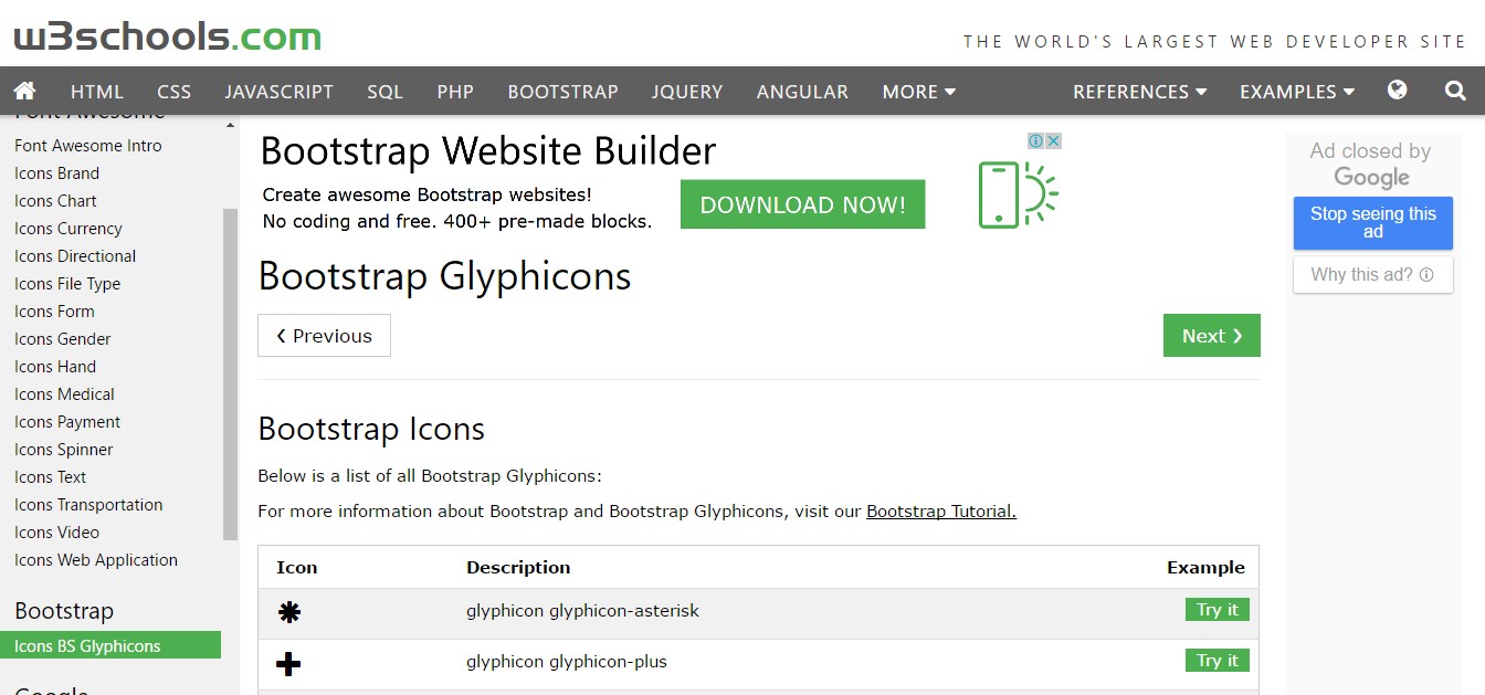 bootstrap icons glyphicons
