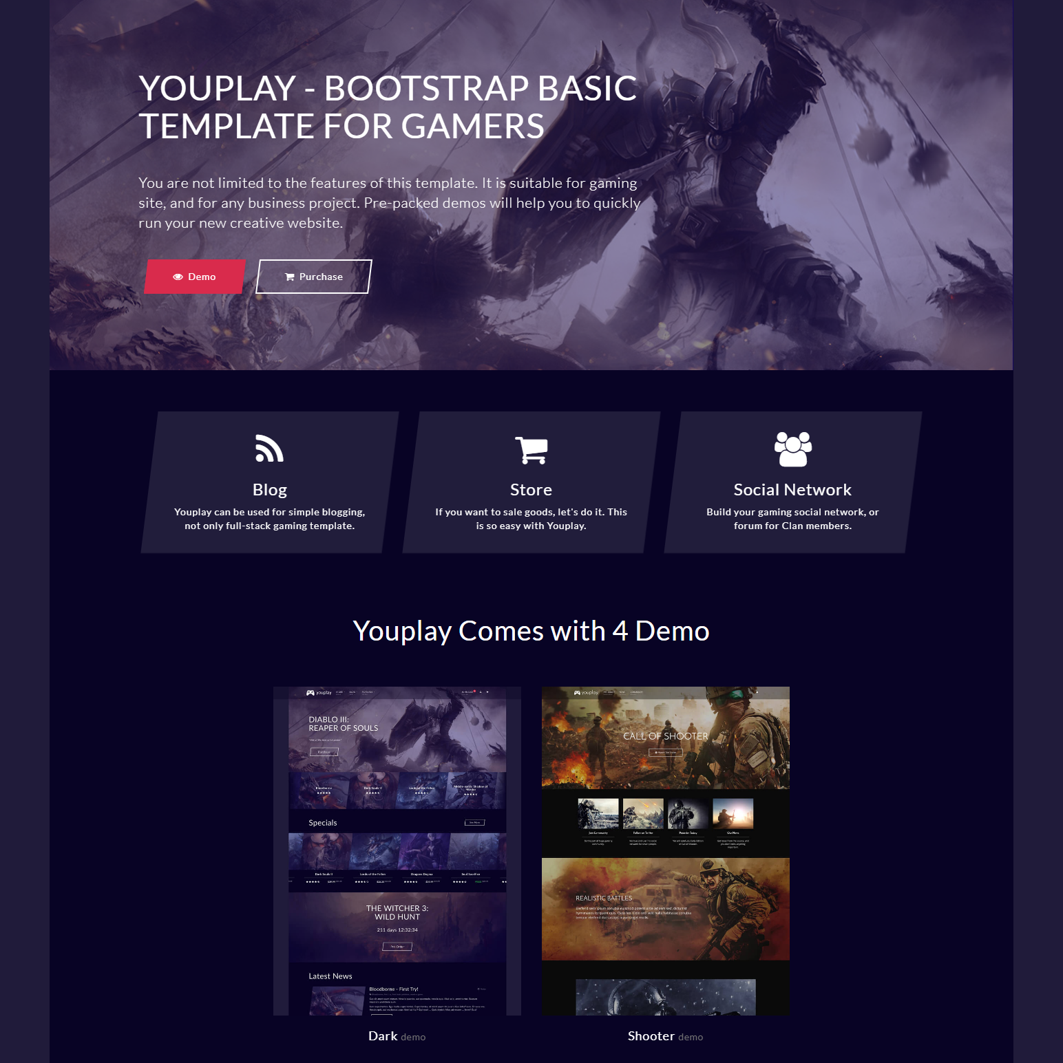 Responsive Bootstrap YouPlay Themes