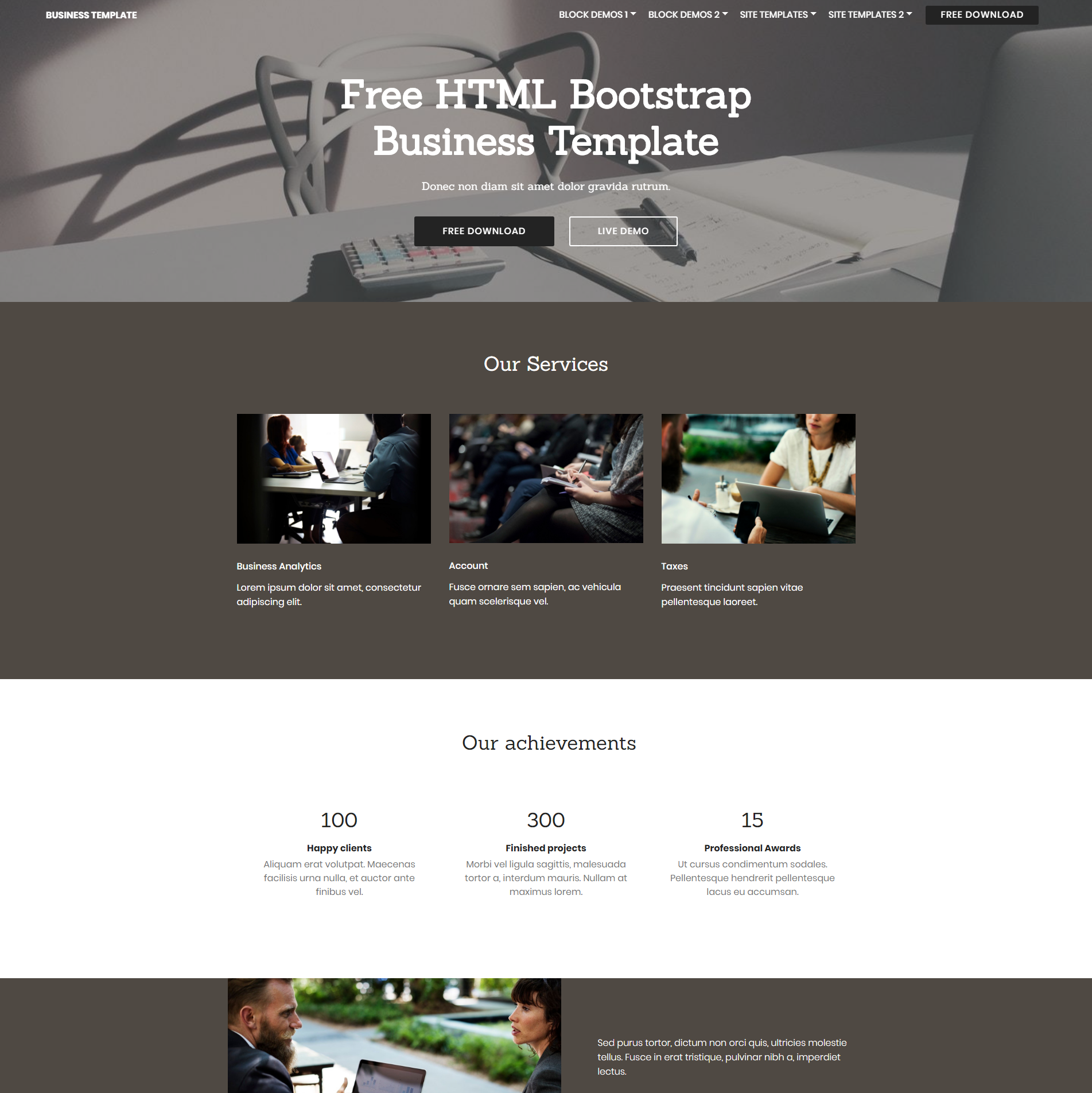 HTML5 Bootstrap Business Templates
